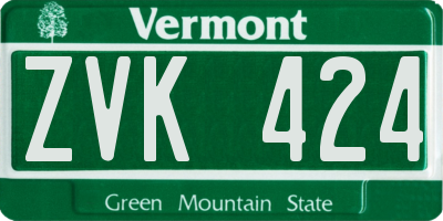 VT license plate ZVK424