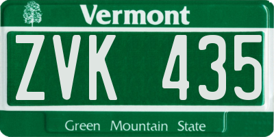 VT license plate ZVK435