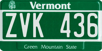 VT license plate ZVK436