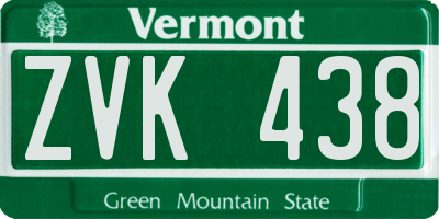 VT license plate ZVK438