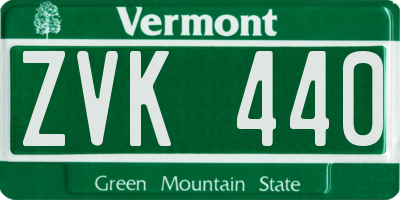 VT license plate ZVK440