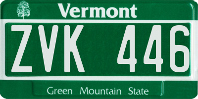 VT license plate ZVK446