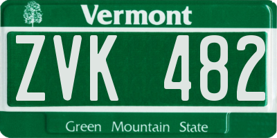 VT license plate ZVK482