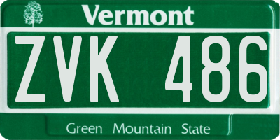 VT license plate ZVK486