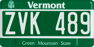 VT license plate ZVK489