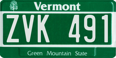 VT license plate ZVK491
