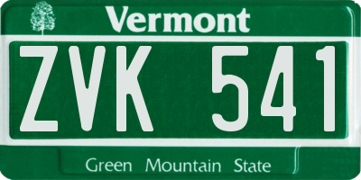 VT license plate ZVK541