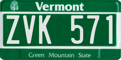 VT license plate ZVK571