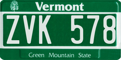 VT license plate ZVK578