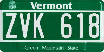 VT license plate ZVK618