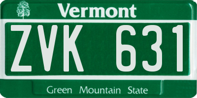 VT license plate ZVK631