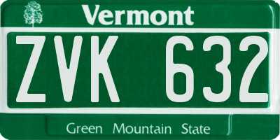 VT license plate ZVK632