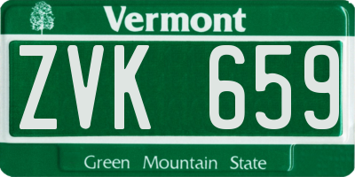 VT license plate ZVK659