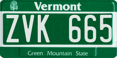 VT license plate ZVK665