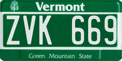 VT license plate ZVK669