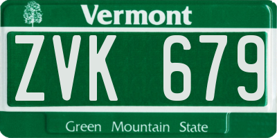 VT license plate ZVK679