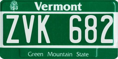 VT license plate ZVK682