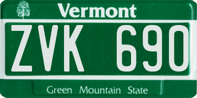 VT license plate ZVK690