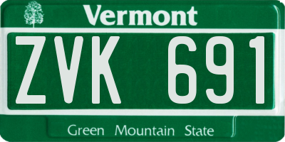 VT license plate ZVK691