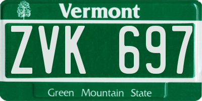VT license plate ZVK697