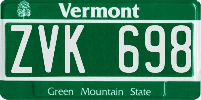 VT license plate ZVK698