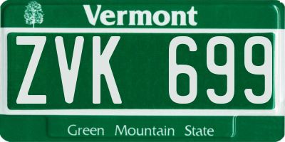 VT license plate ZVK699