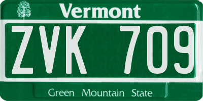 VT license plate ZVK709