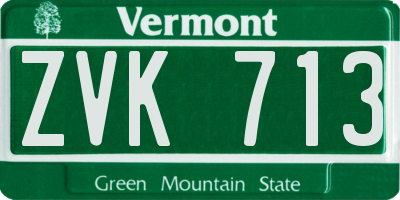 VT license plate ZVK713