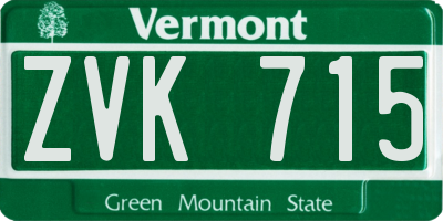VT license plate ZVK715