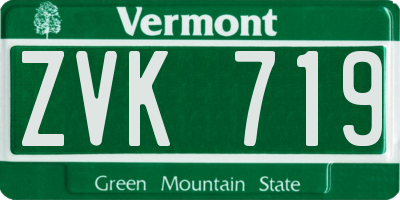 VT license plate ZVK719