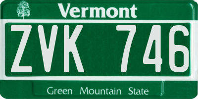 VT license plate ZVK746