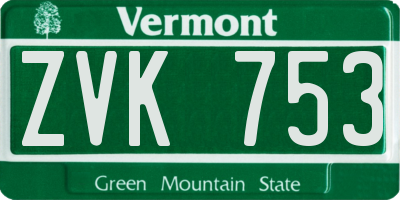 VT license plate ZVK753