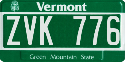 VT license plate ZVK776