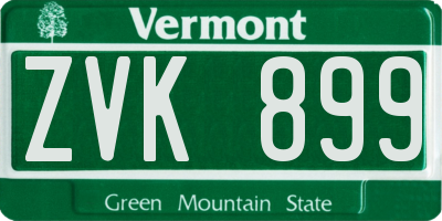 VT license plate ZVK899