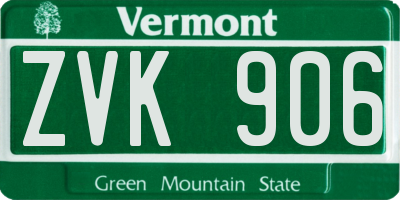 VT license plate ZVK906