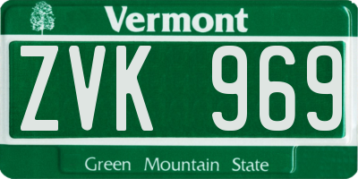 VT license plate ZVK969