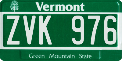 VT license plate ZVK976
