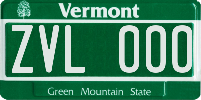 VT license plate ZVL000