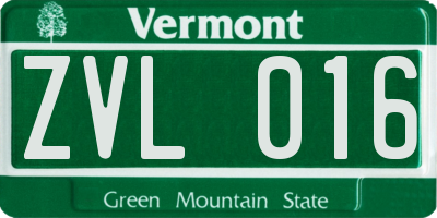 VT license plate ZVL016
