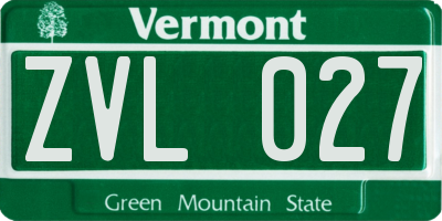 VT license plate ZVL027