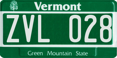 VT license plate ZVL028
