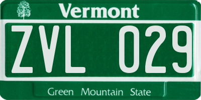 VT license plate ZVL029