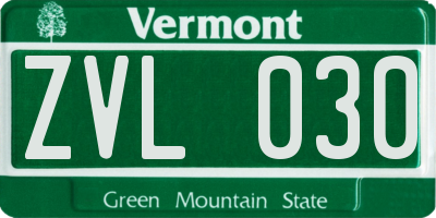 VT license plate ZVL030