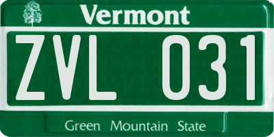 VT license plate ZVL031