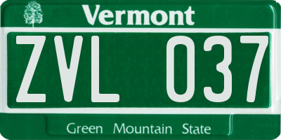 VT license plate ZVL037