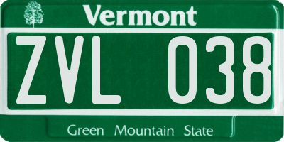 VT license plate ZVL038
