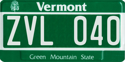 VT license plate ZVL040