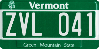VT license plate ZVL041
