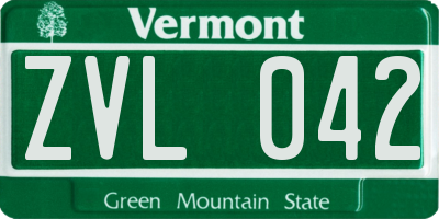 VT license plate ZVL042