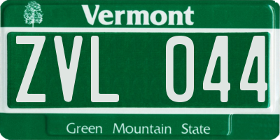 VT license plate ZVL044